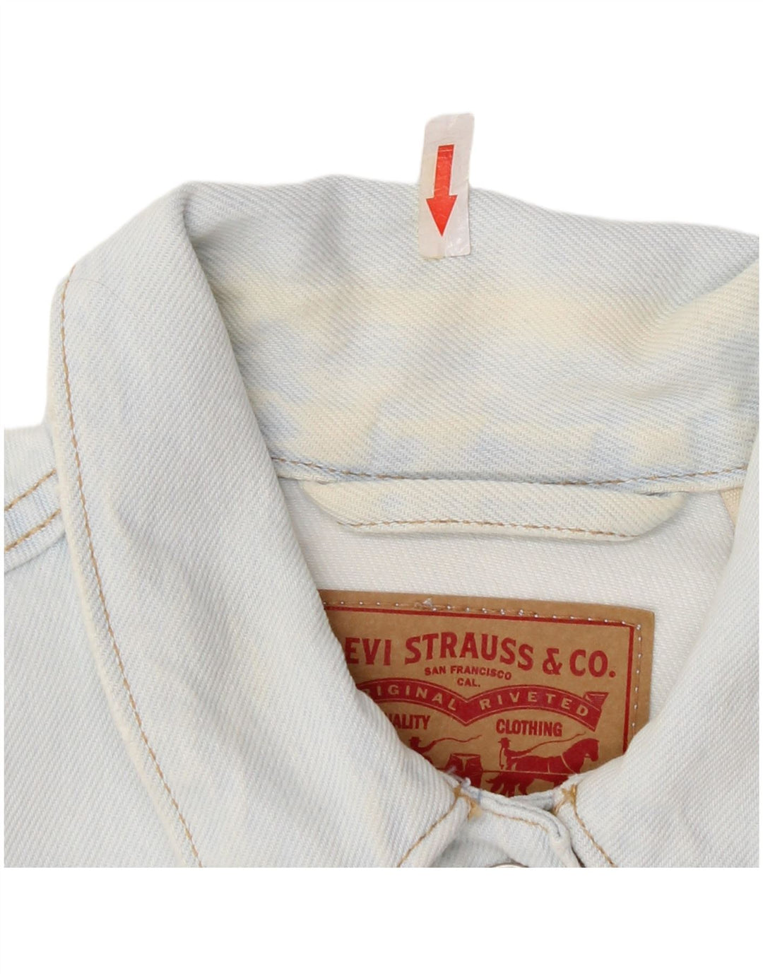 Γυναικείο τζιν μπουφάν Levi's Crop UK 12 Medium Blue Cotton
