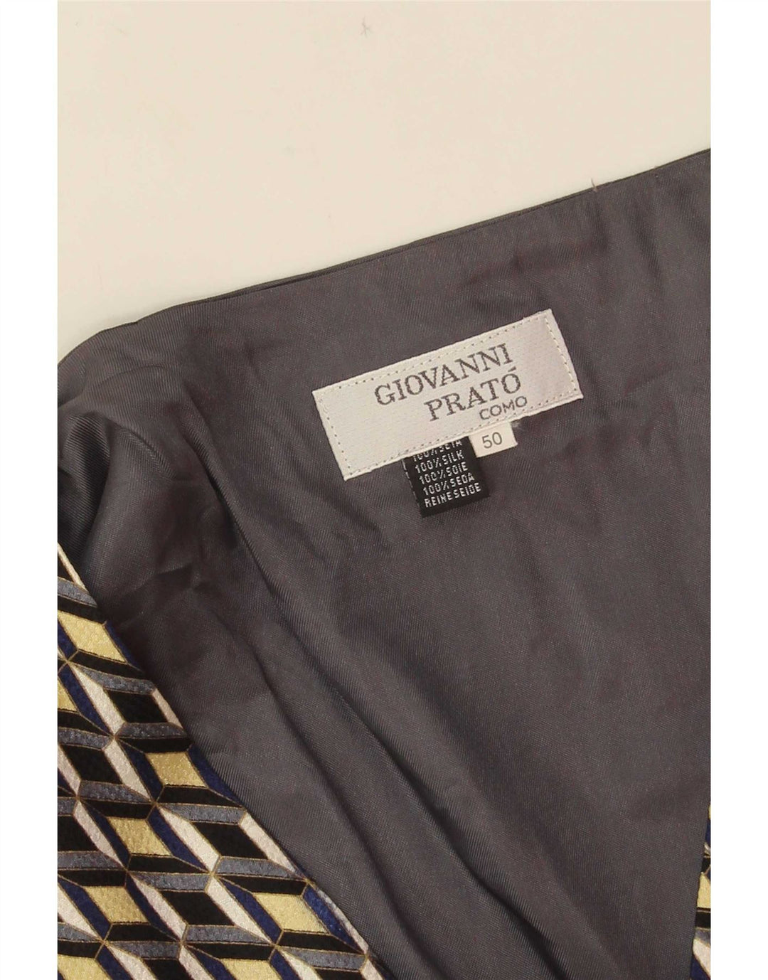 Vintage Ανδρικό Γιλέκο IT 50 Medium Grey Geometric Silk