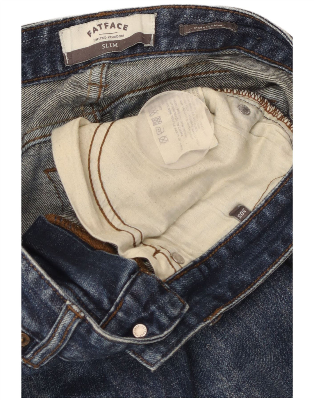 FAT FACE Γυναικείο Slim Jeans W30 L29 Μπλε Βαμβακερό