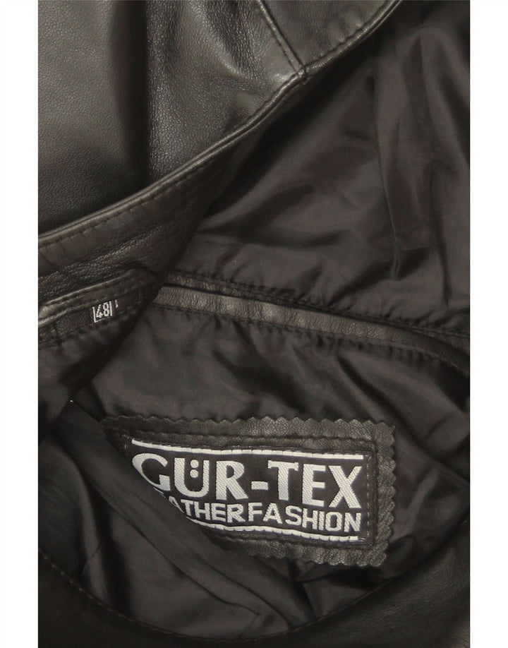 Ανδρικό δερμάτινο γιλέκο Gurtex IT 48 Medium Black Leather