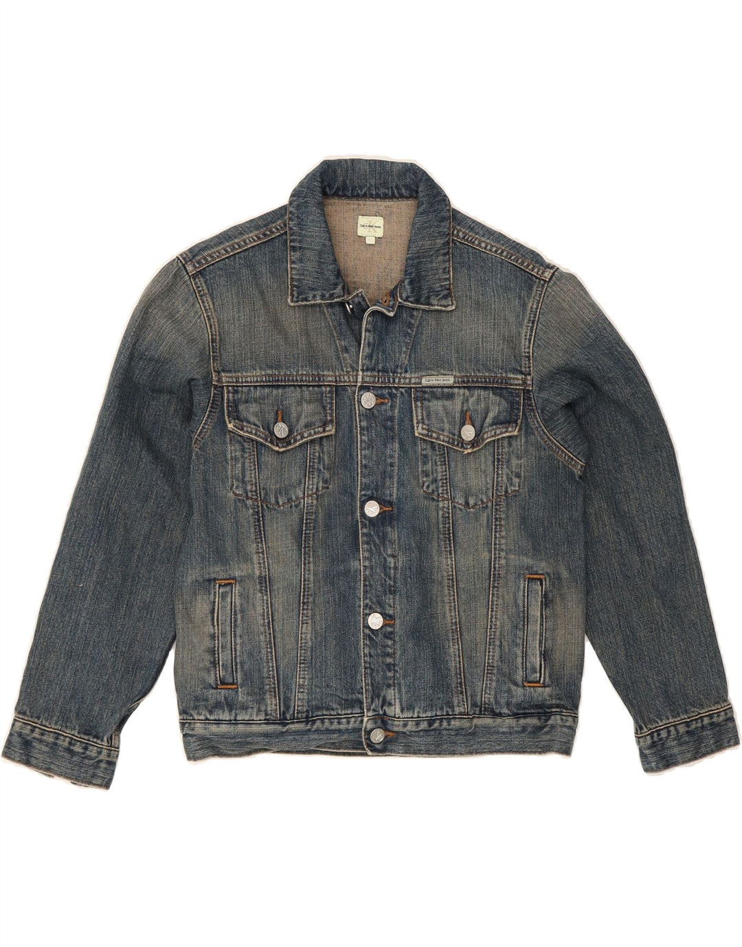 CALVIN KLEIN Boys Denim Jacket 11-12 Years Navy Blue Cotton Vintage Calvin Klein and Second-Hand Calvin Klein from Messina Hembry 