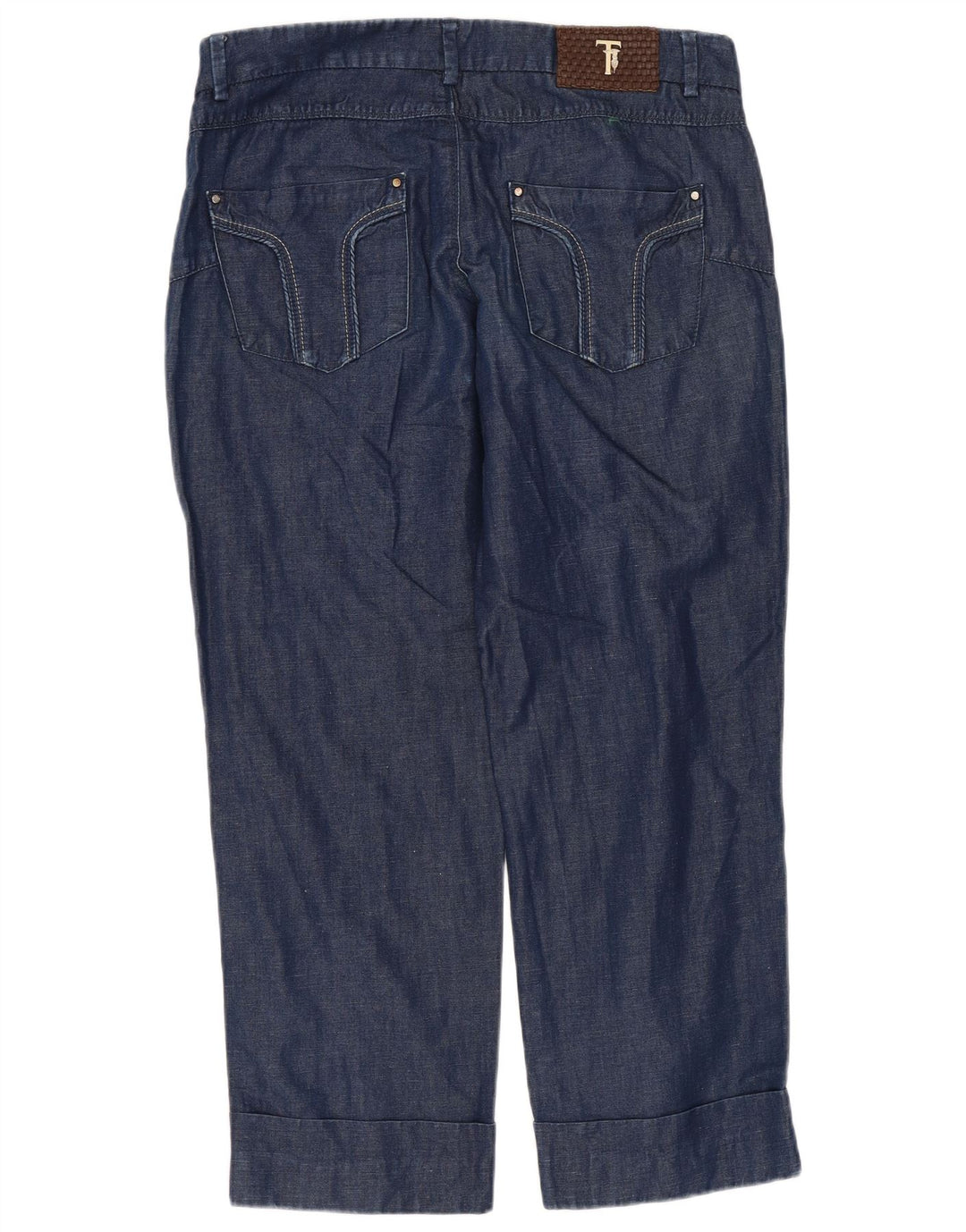 TRUSSARDI Γυναικείο Cropped Jeans W26 L24 Navy Blue Cotton