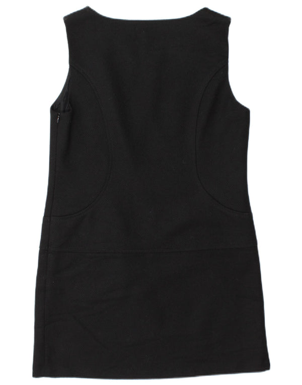 Γυναικείο Αμάνικο Shift Φόρεμα Benetton UK 12 μεσαίο μαύρο μαλλί