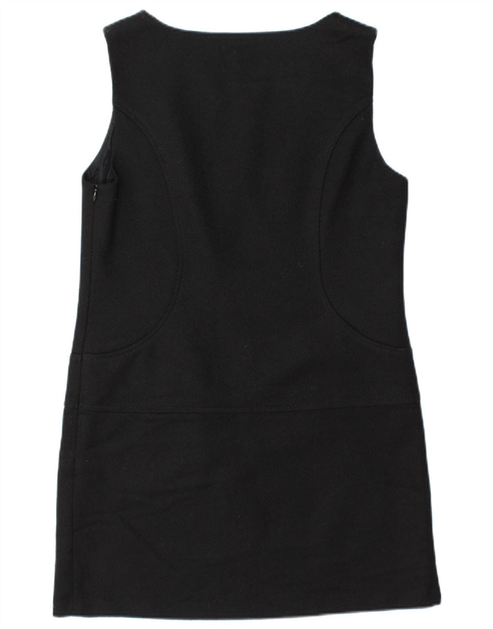 Γυναικείο Αμάνικο Shift Φόρεμα Benetton UK 12 μεσαίο μαύρο μαλλί