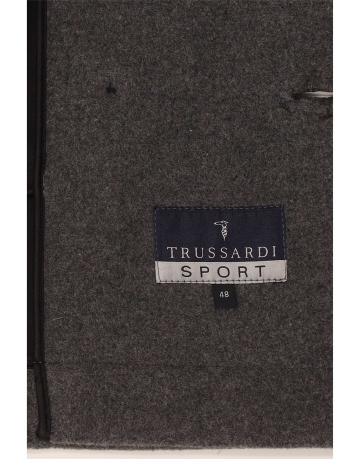Trussardi Ανδρικό Παλτό μπιζελιού IT 48 Μεσαίο γκρι μαλλί