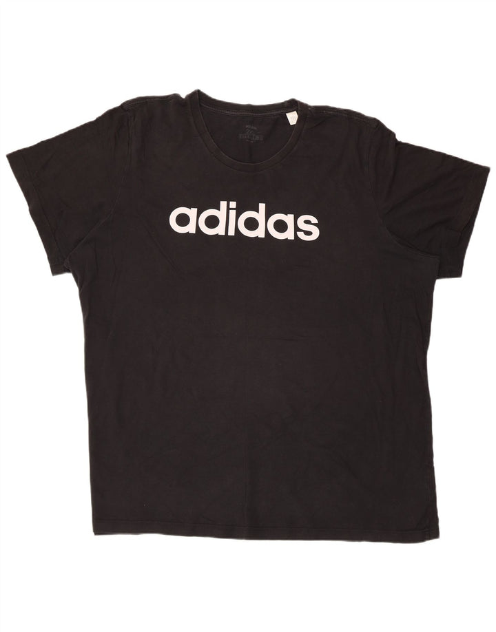 Ανδρικό γραφικό T-Shirt Adidas Top 2XL Μαύρο βαμβακερό