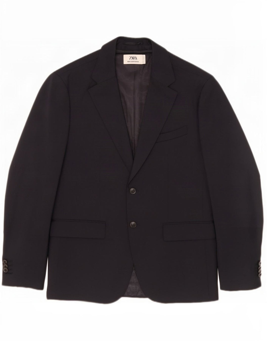 Zara Mens Sartorial Μπουφάν μπλέιζερ EU 50 Medium Navy Blue Polyester