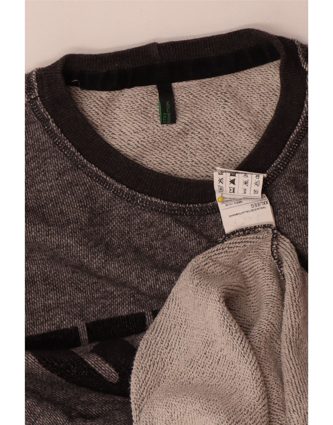 Ανδρικό γραφικό φούτερ Benetton Jumper 2XL Γκρι βαμβακερό