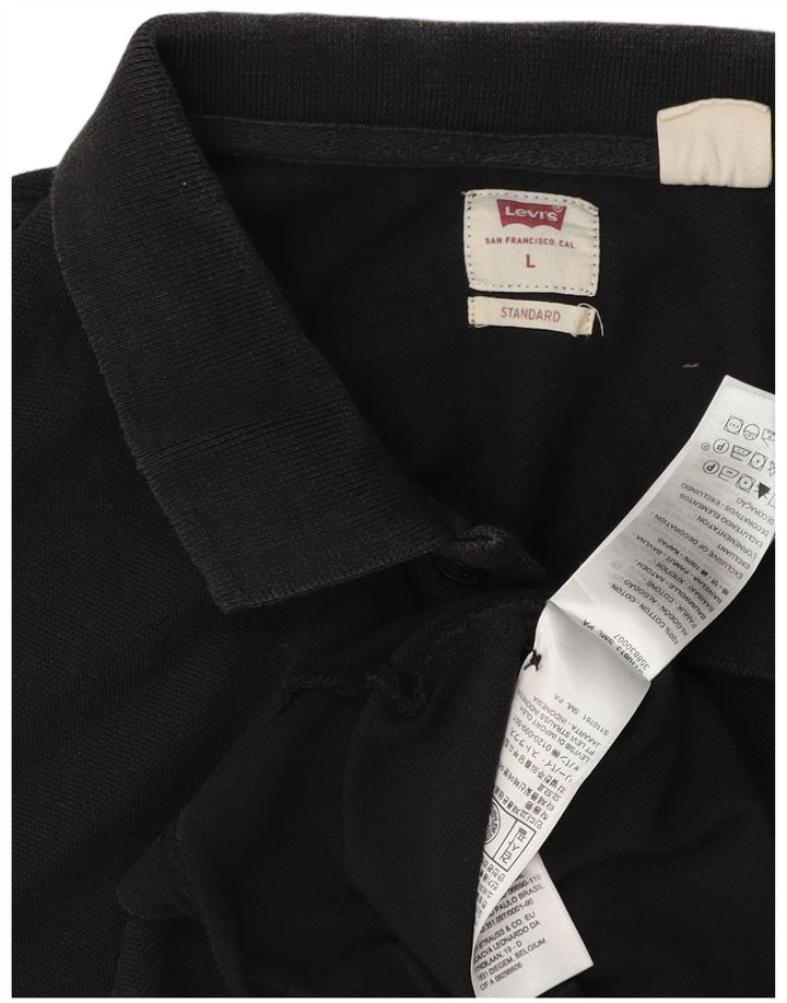Ανδρικό πουκάμισο Levi's Standard Polo, μεγάλο μαύρο βαμβακερό