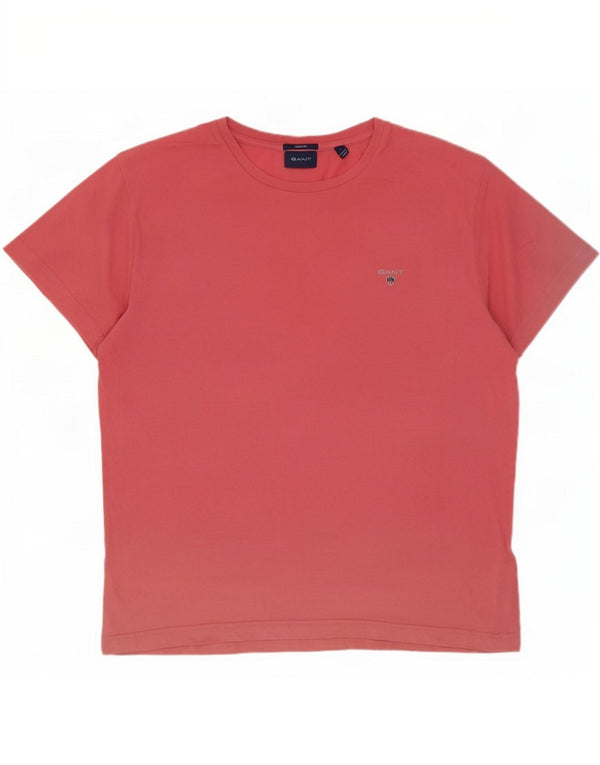 Ανδρικό T-Shirt Gant Regular Top μεγάλο ροζ βαμβακερό