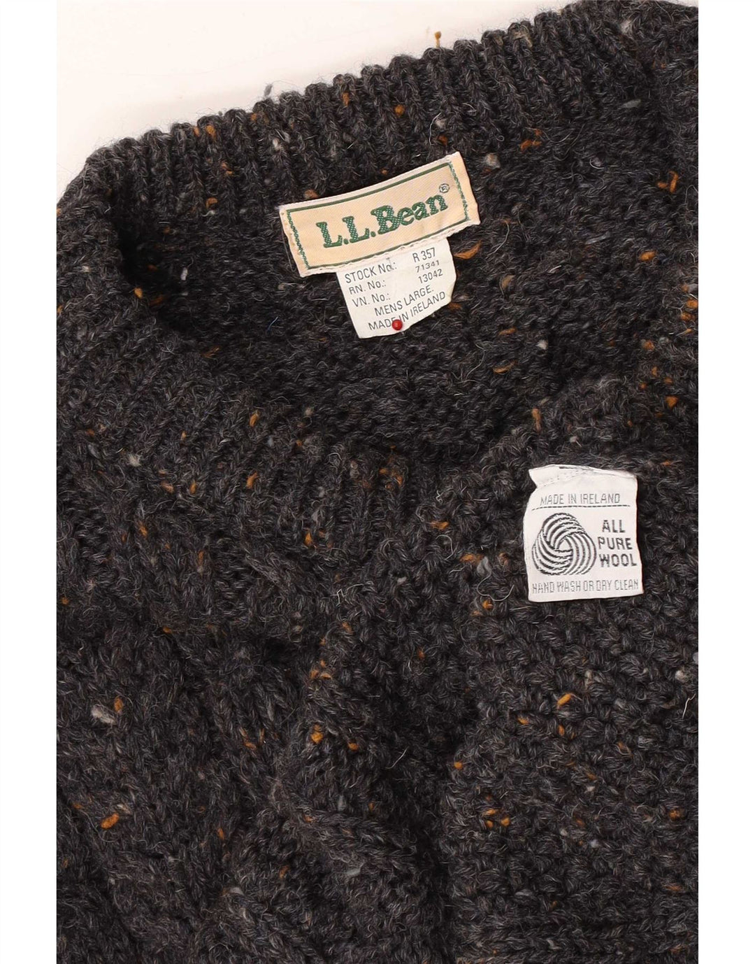 Ανδρικό πουλόβερ L.L.Bean Boat Neck Jumper Μαλλί με μεγάλο γκρι φλιτζάνι