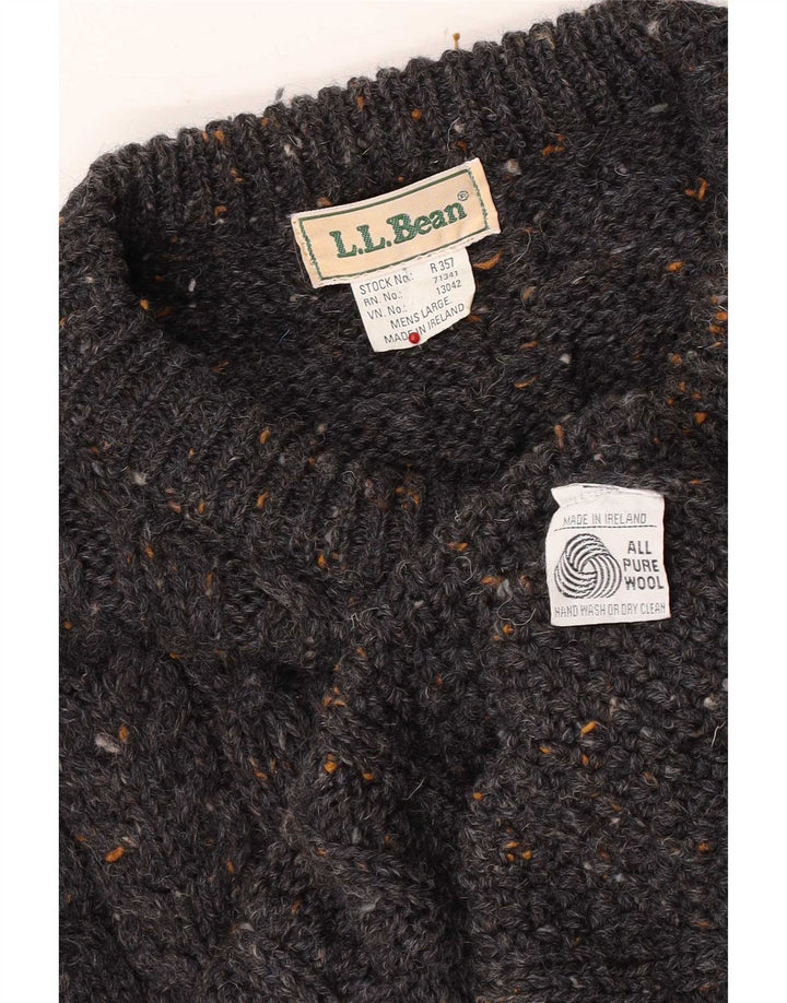 Ανδρικό πουλόβερ L.L.Bean Boat Neck Jumper Μαλλί με μεγάλο γκρι φλιτζάνι