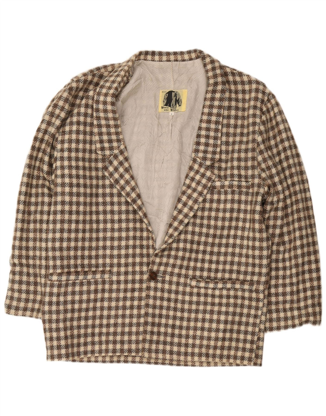 Moda Dossier Ανδρικό μπουφάν σακάκι 1 κουμπιού UK 36 Small Brown Check