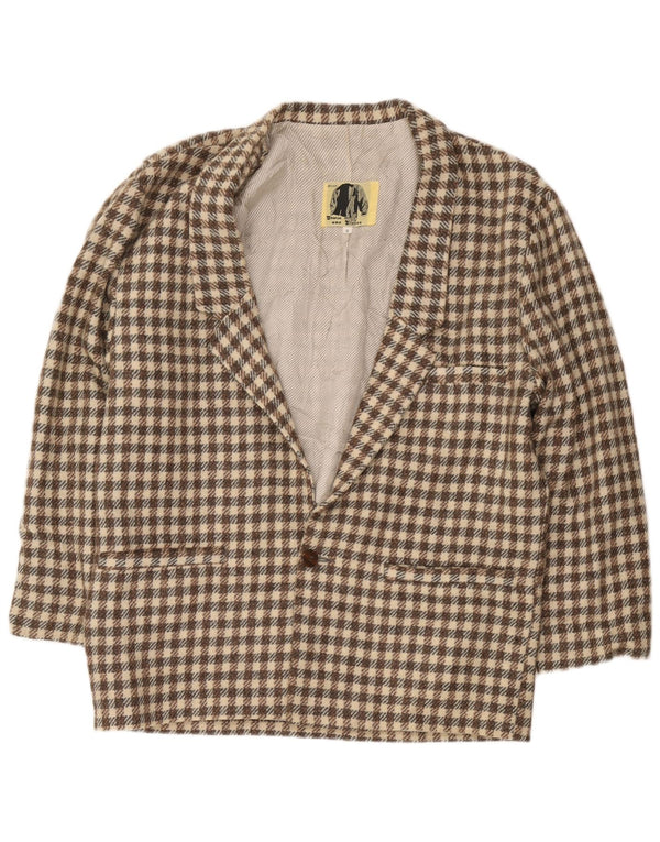 Moda Dossier Ανδρικό μπουφάν σακάκι 1 κουμπιού UK 36 Small Brown Check