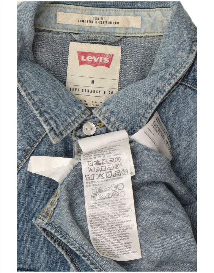 Ανδρικό τζιν πουκάμισο Levi's Slim Fit, μεσαίο μπλε βαμβακερό