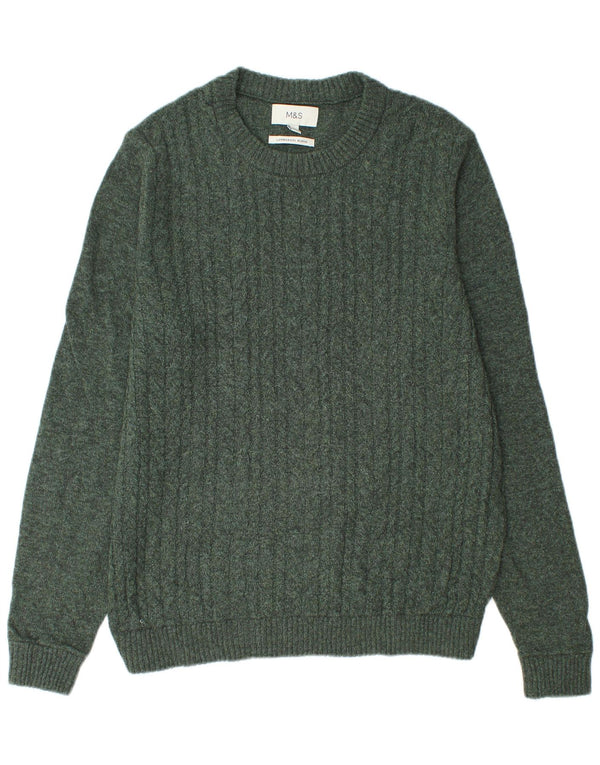 Ανδρικό πουλόβερ Marks & Spencer Boat Neck Jumper Μεγάλο Πράσινο Πολυαμίδιο