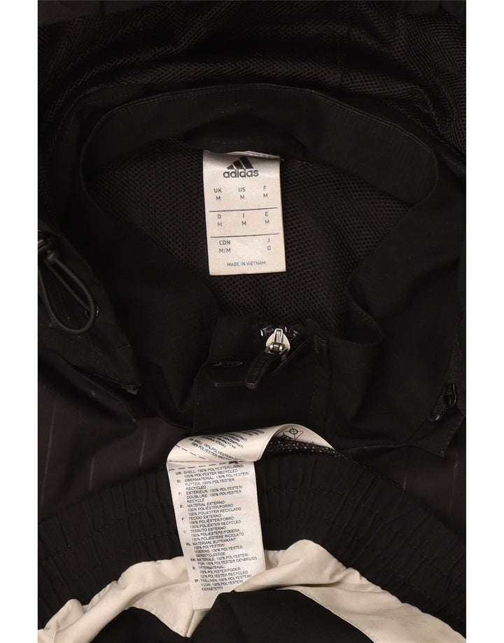 Ανδρικό μπουφάν βροχής με κουκούλα ADIDAS UK 38 μεσαίο μαύρο πολυεστέρας