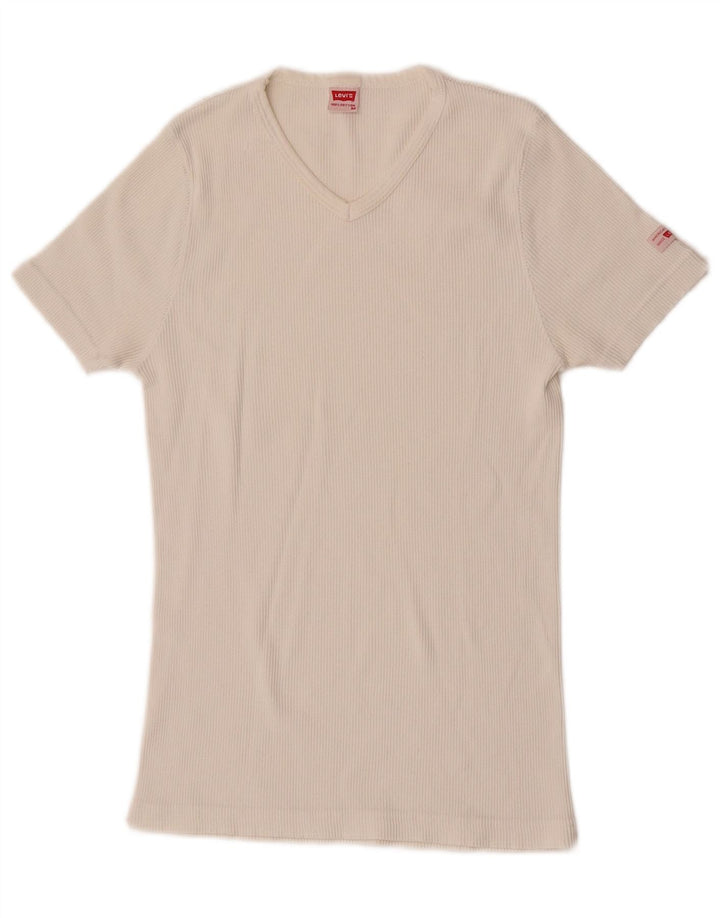 Γυναικείο T-Shirt Levi's Top UK 12 μεσαίο λευκό βαμβακερό