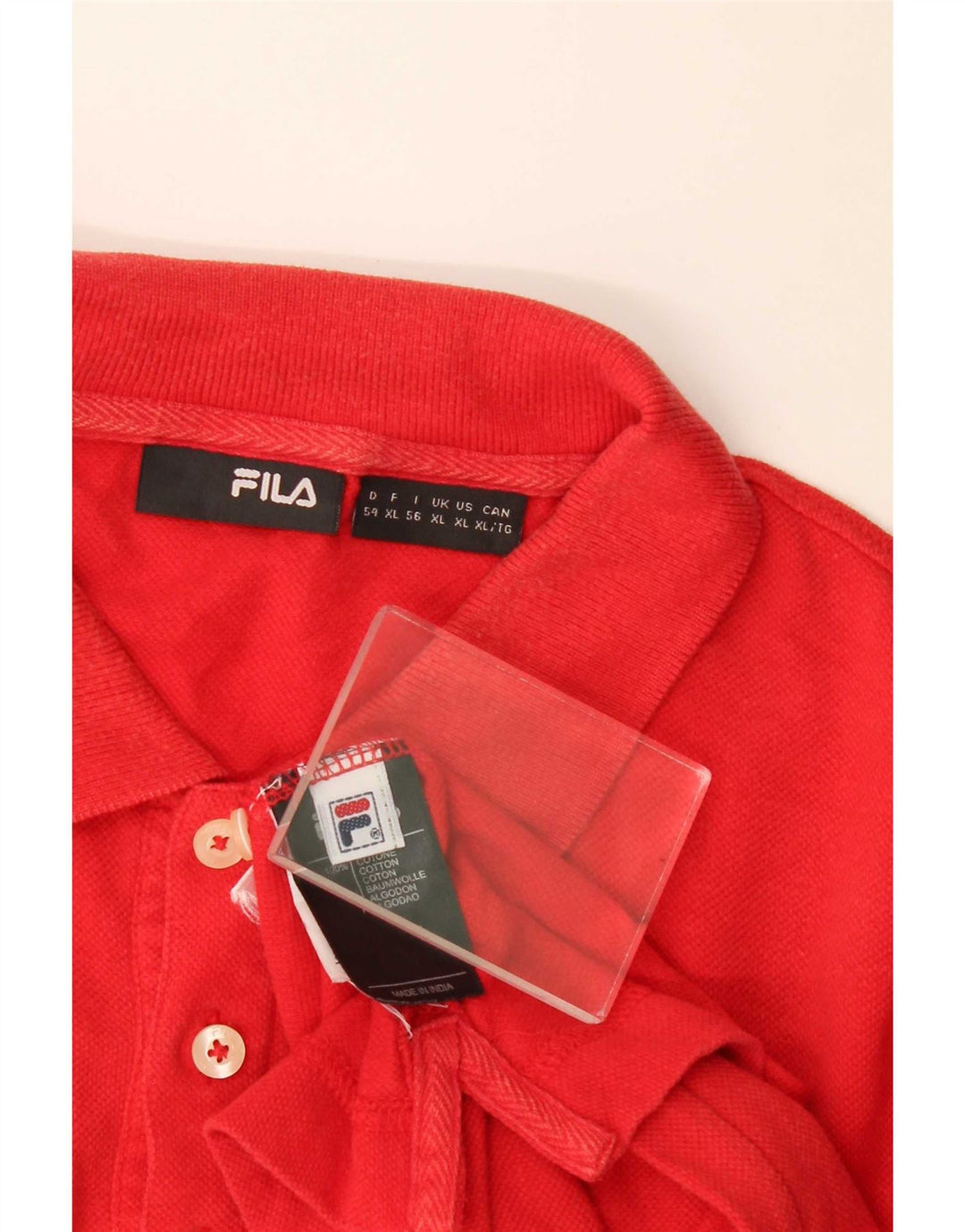Ανδρικό πουκάμισο πόλο Fila XL κόκκινο βαμβακερό