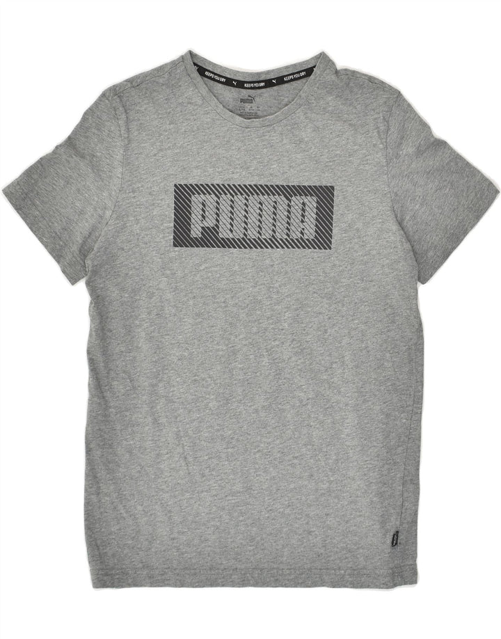 PUMA Boys Graphic T-Shirt Top 15-16 Years XL  Grey Cotton | Vintage Puma | Thrift | Second-Hand Puma | Used Clothing | Messina Hembry 