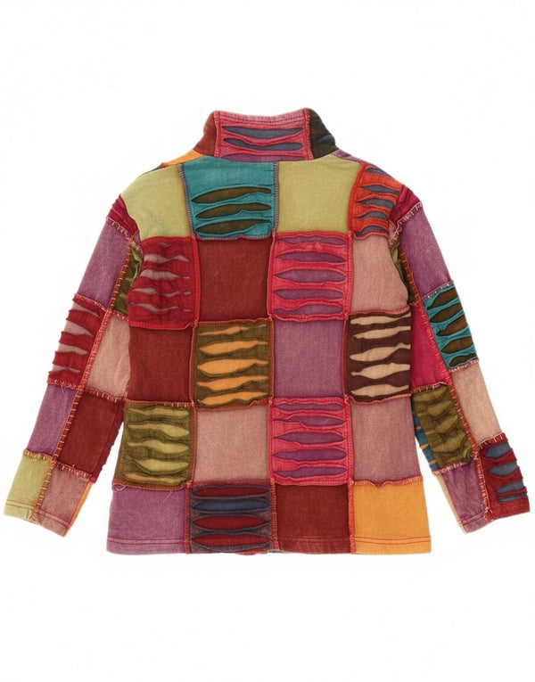 Vintage γυναικείο πουλόβερ με κουκούλα με φερμουάρ UK 18 XL πολύχρωμο Bohe