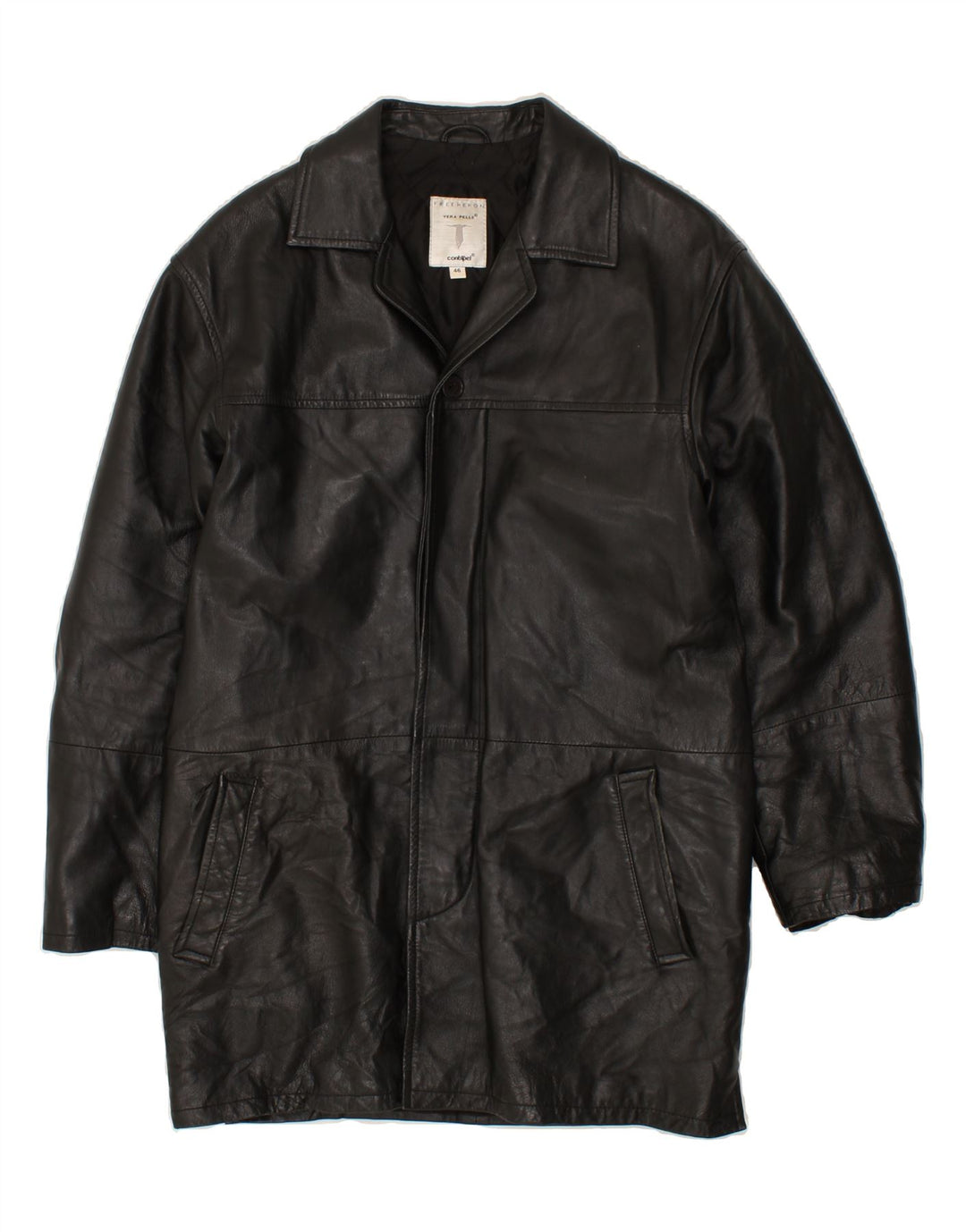 CONBIPEL Ανδρικό Δερμάτινο Παλτό IT 46 Small Black Leather