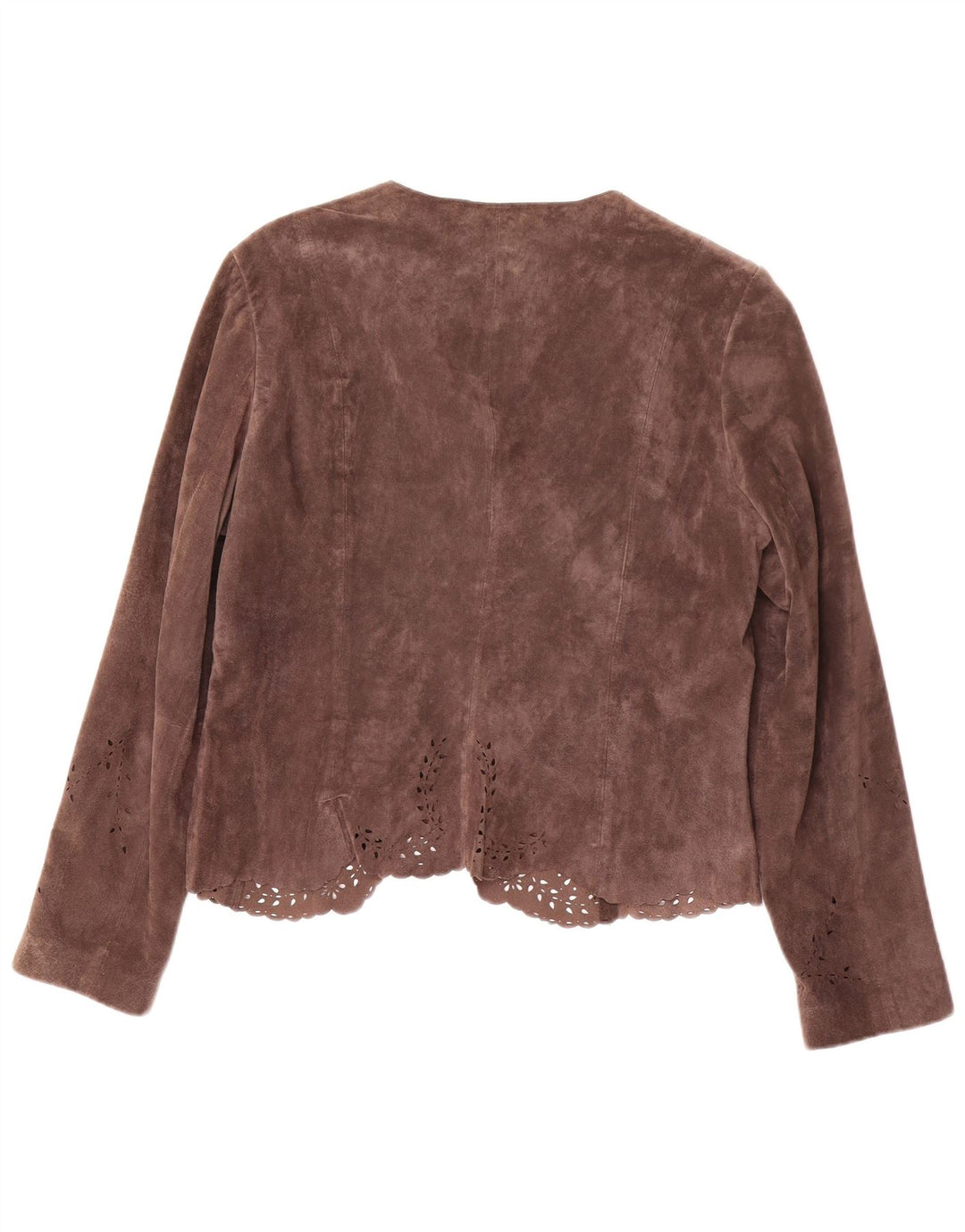 MONSOON Γυναικείο Open Suede Blazer Jacket UK 16 Large Brown Δερμάτινο