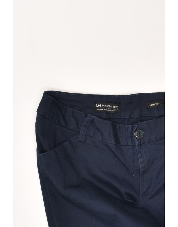 LEE Womens Curvy Fit Straight Casual Trousers US 22 3XL W36 L29 Navy Blue | Vintage Lee | Thrift | Second-Hand Lee | Used Clothing | Messina Hembry 