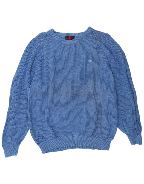 KAPPA Γυναικείο πουλόβερ με λαιμόκοψη μεγάλου μεγέθους UK 18 XL μπλε βαμβακερό