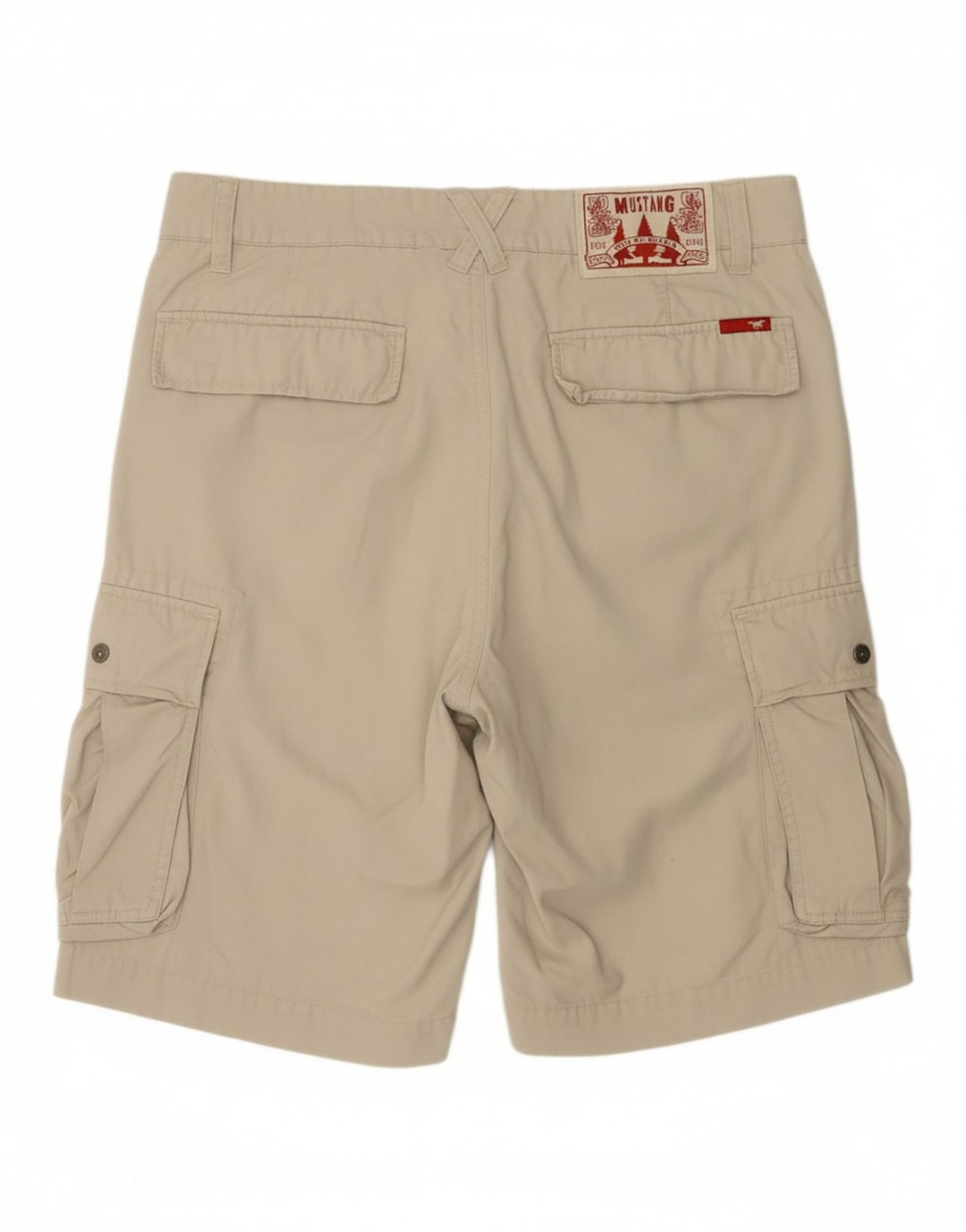 MUSTANG Mens Cargo Shorts W33 Medium  Beige Cotton