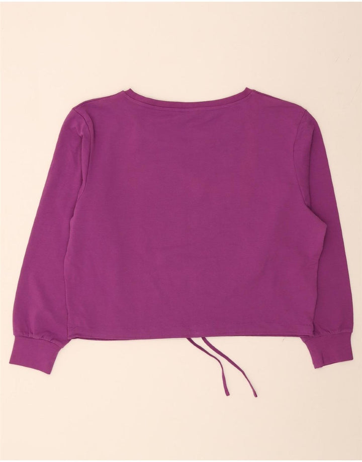 ELLESSE Womens Oversized Graphic Sweatshirt Jumper UK 16 Large Purple Vintage Ellesse and Second-Hand Ellesse from Messina Hembry 