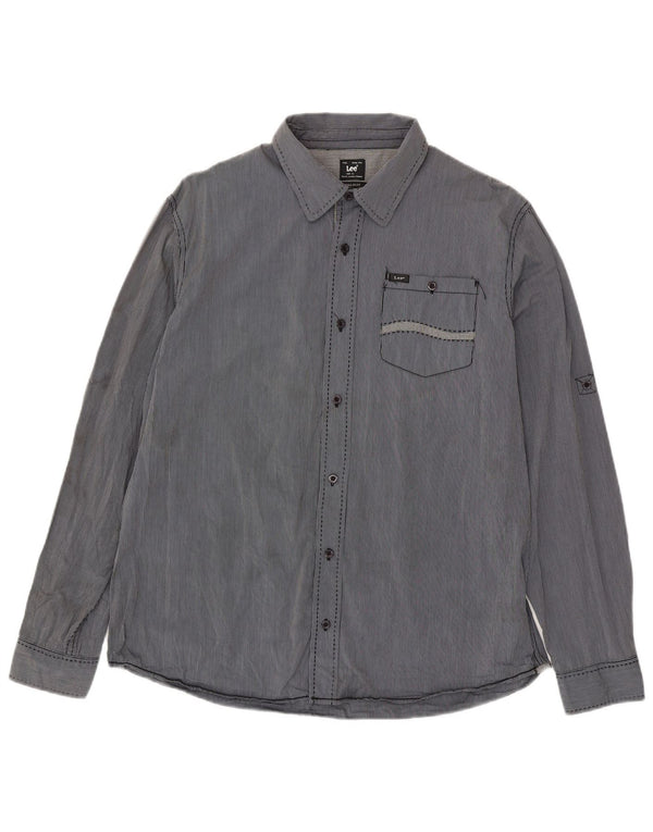 Ανδρικό πουκάμισο Lee Regular Fit XL Μπλε βαμβακερό pinstripe