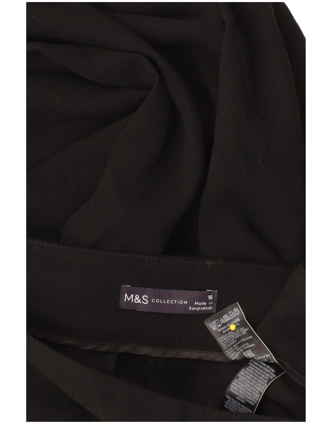 Marks & Spencer Γυναικείο παντελόνι Capri UK 16 μεγάλο W34 L22 μαύρο πολυεστέρα