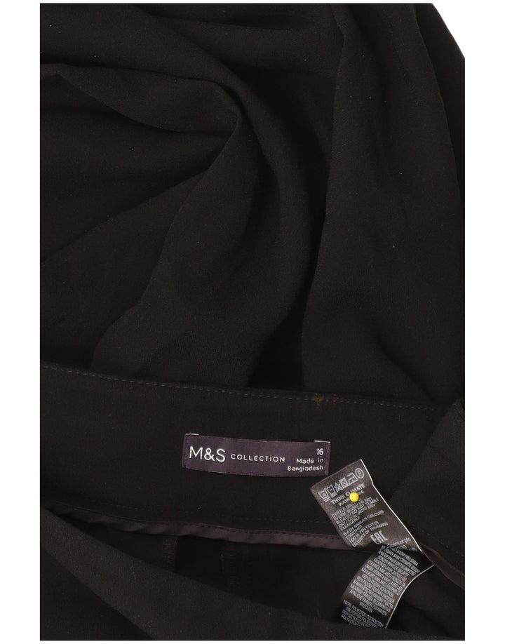 Marks & Spencer Γυναικείο παντελόνι Capri UK 16 μεγάλο W34 L22 μαύρο πολυεστέρα
