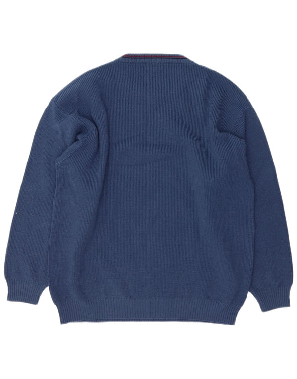 Ανδρικό πουλόβερ VINTAGE Graphic Crew Neck Jumper XL Blue Wool