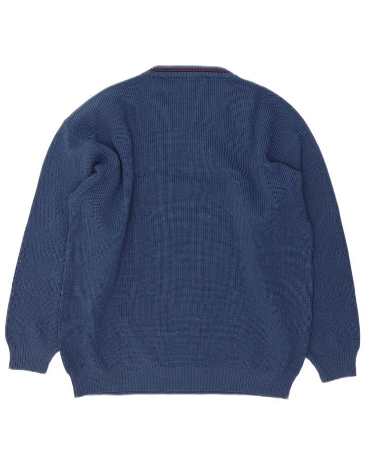 Ανδρικό πουλόβερ VINTAGE Graphic Crew Neck Jumper XL Blue Wool