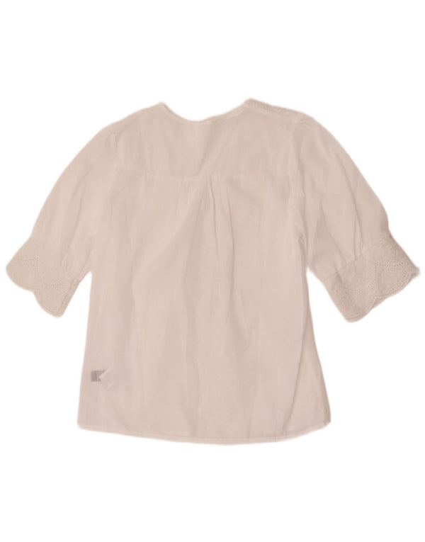 Shein Γυναικεία κοντομάνικη μπλούζα UK 14 Medium White Floral Polyester