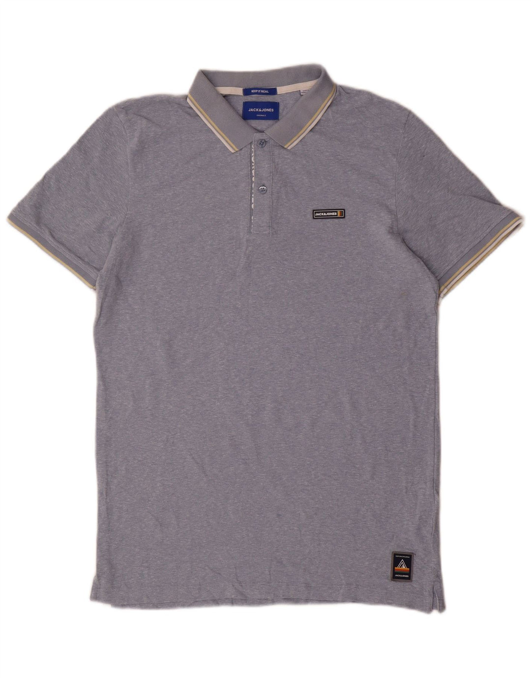 Jack & Jones Ανδρικό πουκάμισο πόλο με μεγάλο μπλε πολυεστέρα