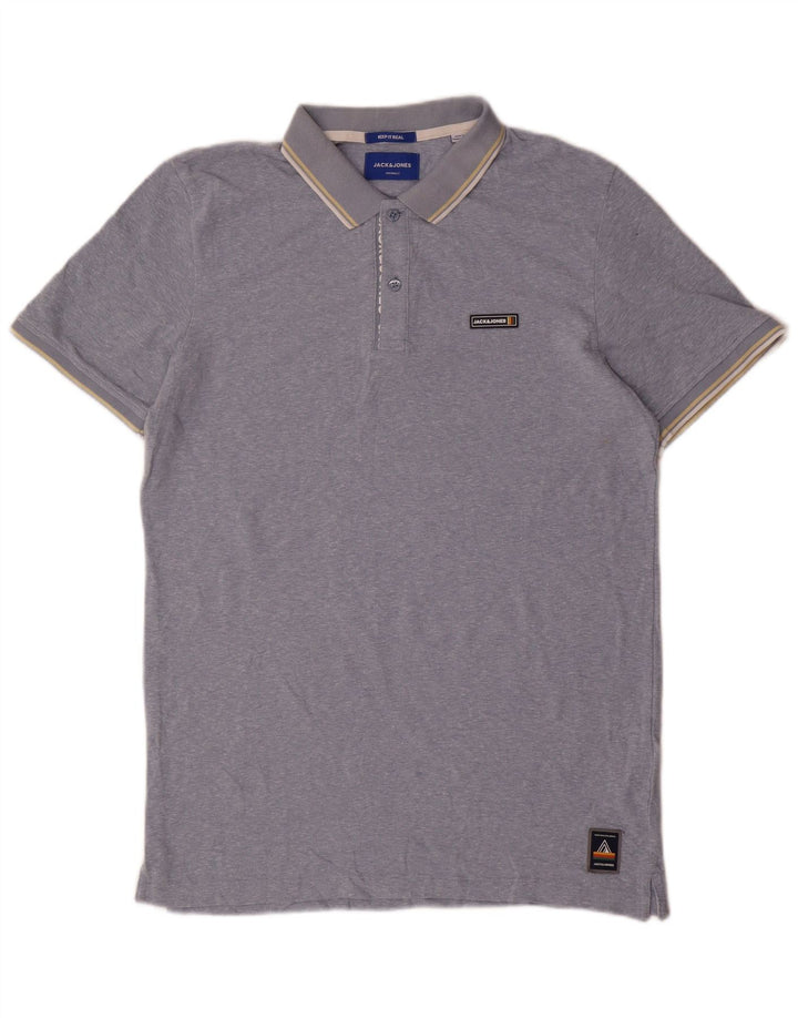 Jack & Jones Ανδρικό πουκάμισο πόλο με μεγάλο μπλε πολυεστέρα