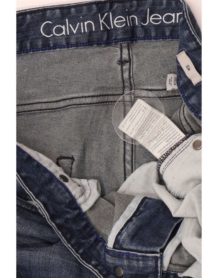Calvin Klein Ανδρικό Slim Jeans W34 L34 Blue Cotton
