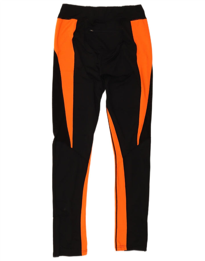 ELLESSE Womens Leggings UK 10 Small Black Colourblock Polyester