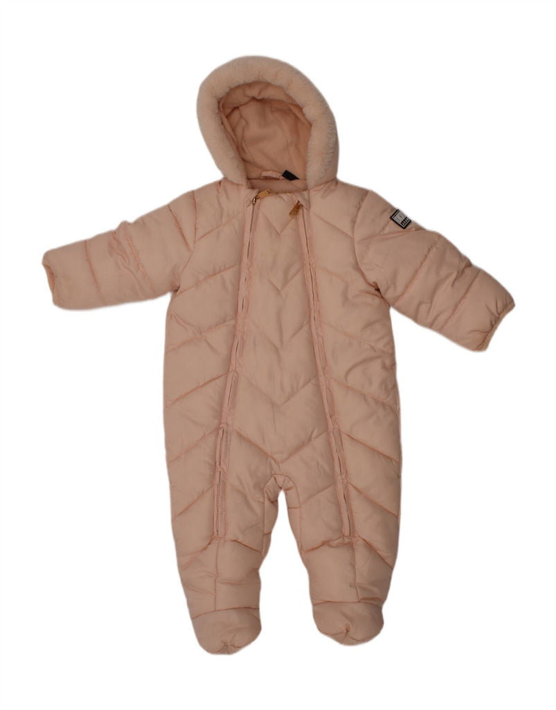 DKNY Baby Girls Hooded Padded Jumpsuit 6-9 Months  Pink Polyester Winter Vintage Dkny and Second-Hand Dkny from Messina Hembry 