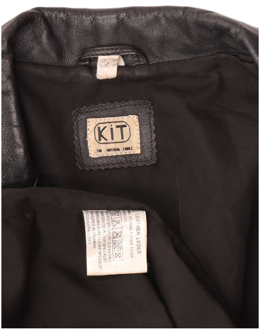 Vintage Γυναικείο Δερμάτινο Μπουφάν UK 12 Medium Black Leather