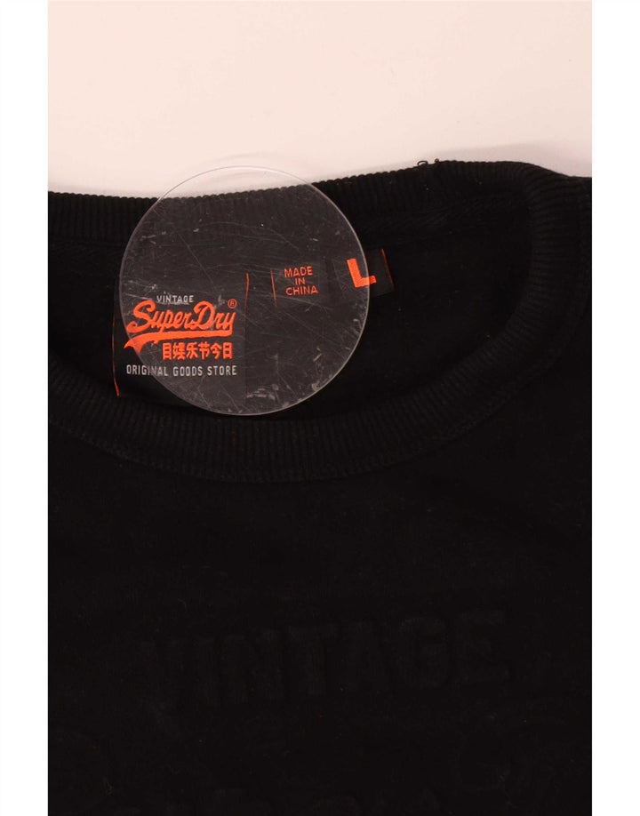 Ανδρικό φούτερ Superdry Jumper μεγάλο μαύρο βαμβακερό