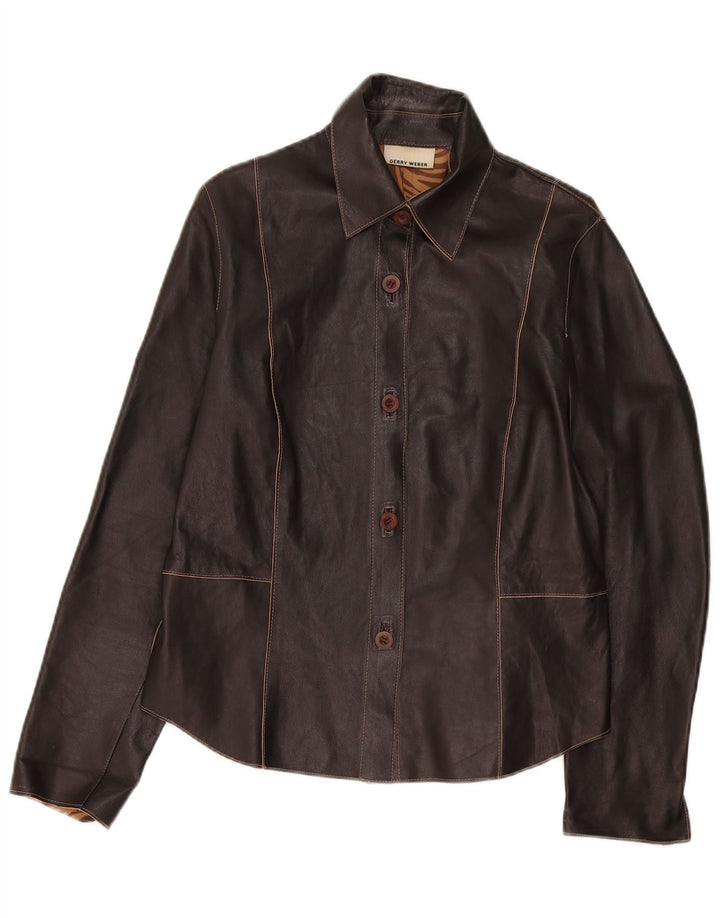 Gerry Weber Γυναικείο Δερμάτινο Μπουφάν UK 14 Large Μαύρο