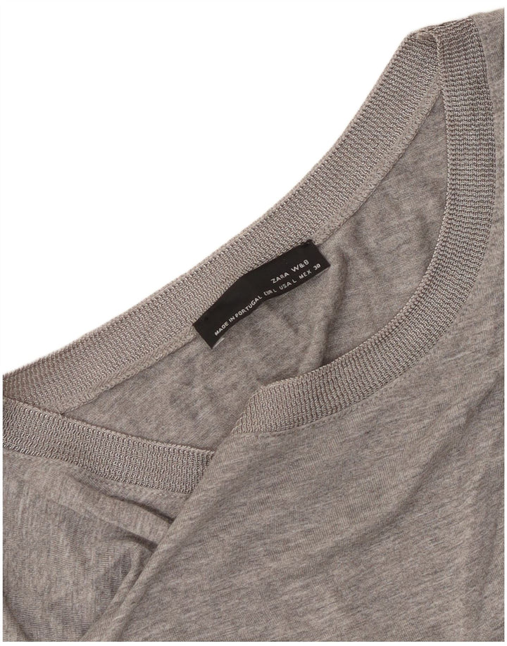 Zara γυναικείο τοπ μακρυμάνικο UK 16 Large Grey Flecked
