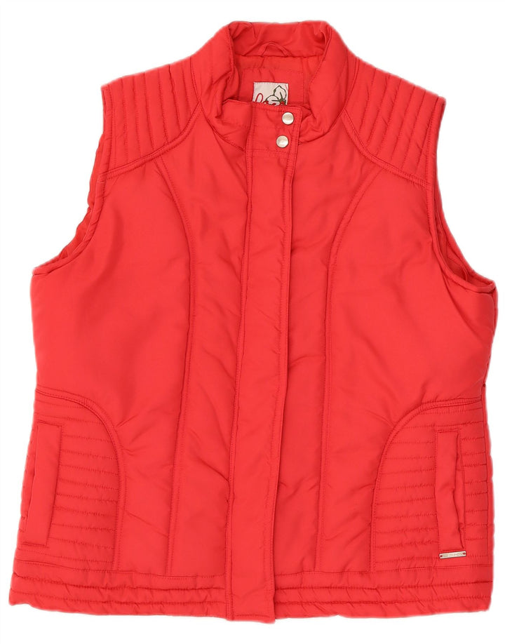Paco Γυναικείο padded Gilet UK 16 Large Red Polyester