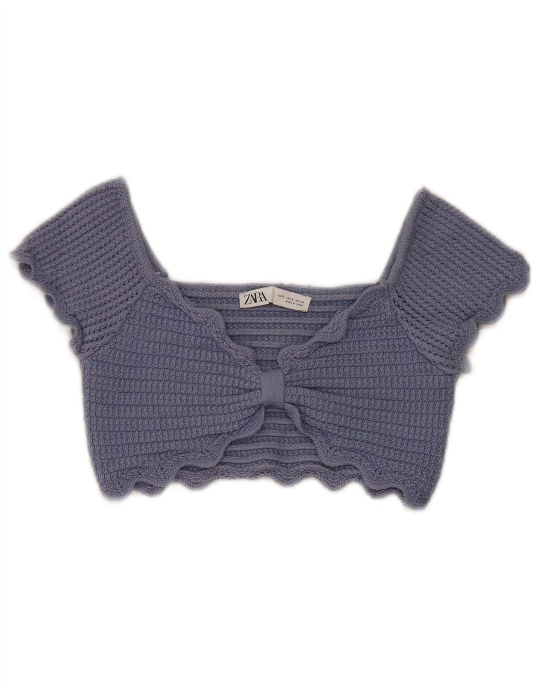 Zara Γυναικείο Knit Crop Top UK 8 Small Blue