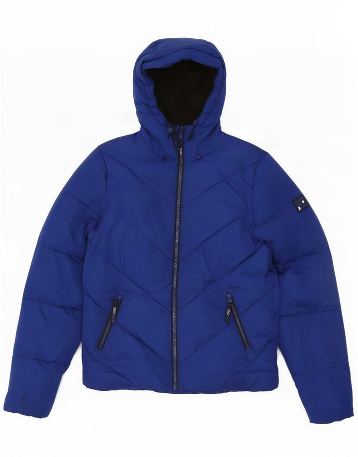 Superdry Ανδρικό μπουφάν με κουκούλα UK 38 Medium Blue Polyester