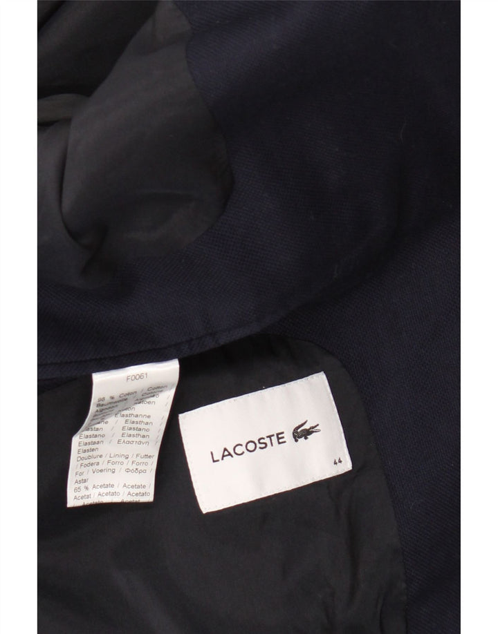 Lacoste Γυναικείο Μπλέιζερ με 1 Κουμπί, Μέγεθος 44 Μεγάλο Βαμβακερό Navy Blue